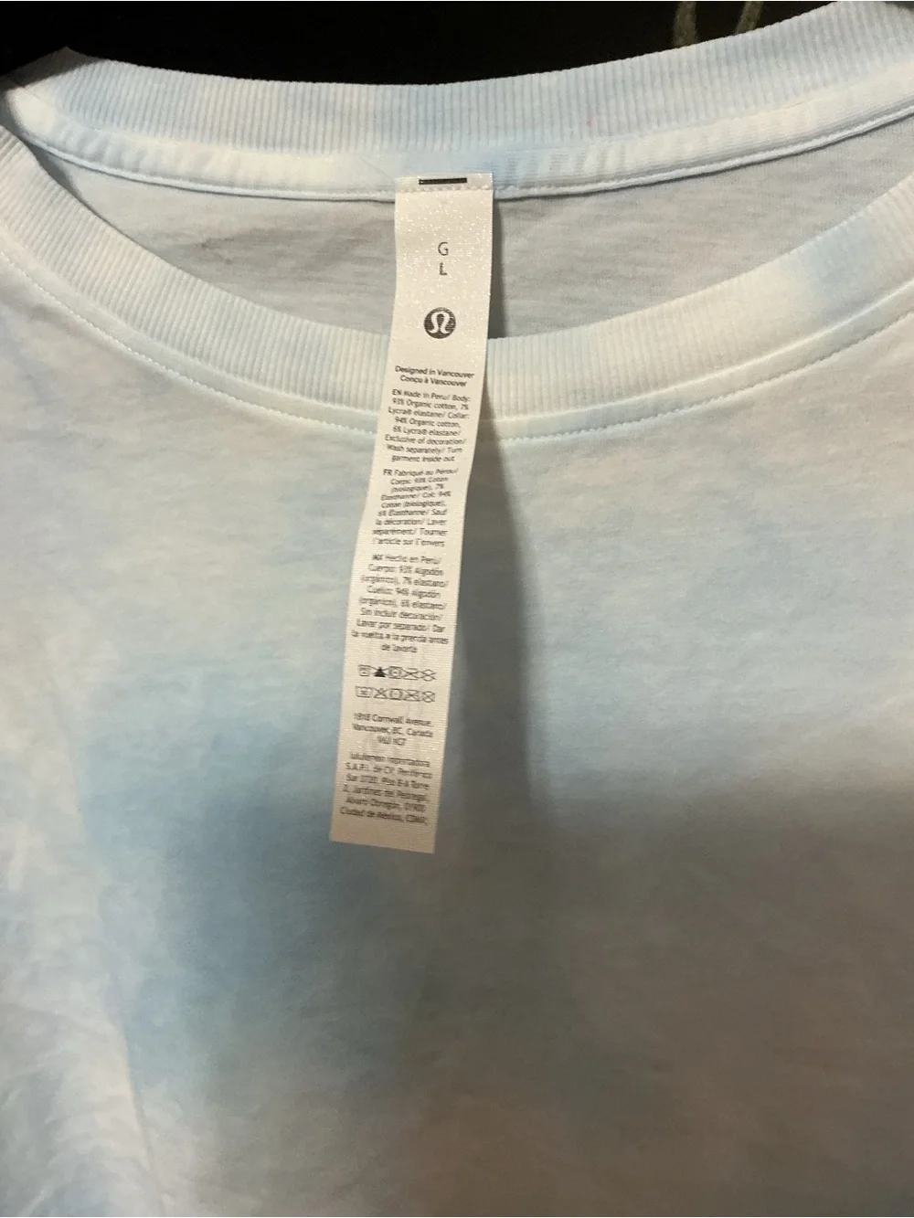 NWT Lululemon All Yours Organic Cotton Cropped T-Shirt Wash Blue - Picture 3 of 7